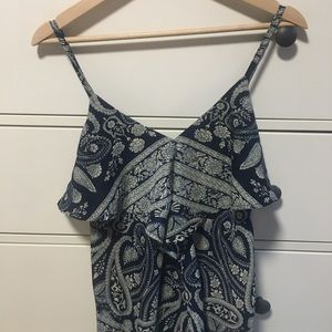 Navy blue paisley maxi dress